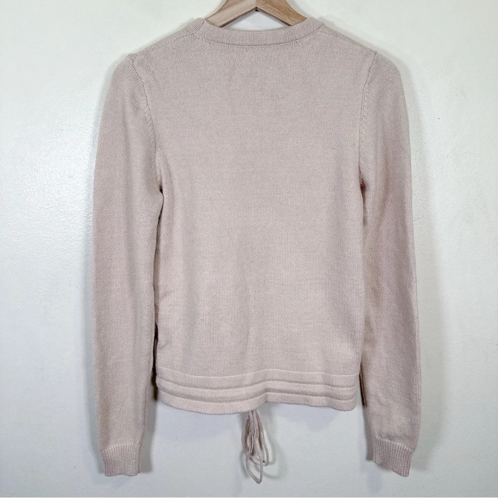 Heartloom Crew Neck Tie Waist Sweater Beige Color - Picture 16 of 16